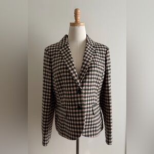 Boden British Tweed by MOON Wool Plaid Blazer (Size US 14)